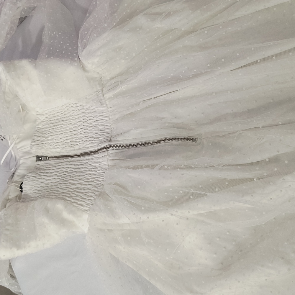 Petal & Pup White Floret Midi Dress White Graduation Wedding Celebration - Picture 5 of 7